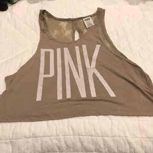 Tan Victoria’s Secret cropped tank size XS